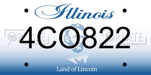 4CO822 Illinois License Plate