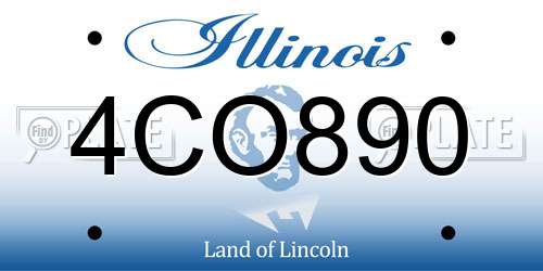 4CO890 Illinois License Plate