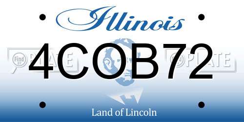 4COB72 Illinois License Plate