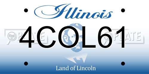 4COL61 Illinois License Plate