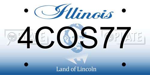 4COS77 Illinois License Plate