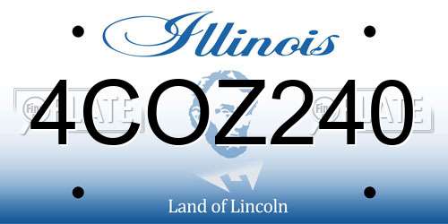 4COZ240 Illinois License Plate