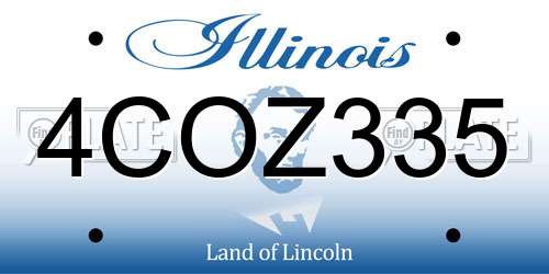 4COZ335 Illinois License Plate