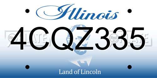 4CQZ335 Illinois License Plate