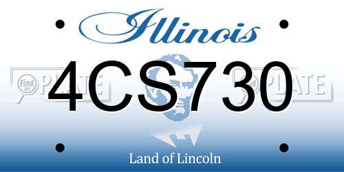 4CS730 Illinois License Plate