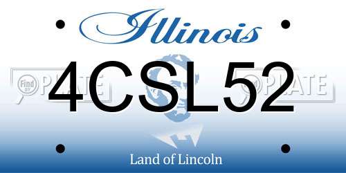 4CSL52 Illinois License Plate