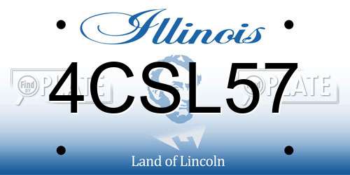 4CSL57 Illinois License Plate