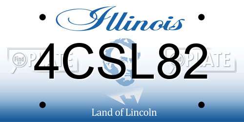 4CSL82 Illinois License Plate