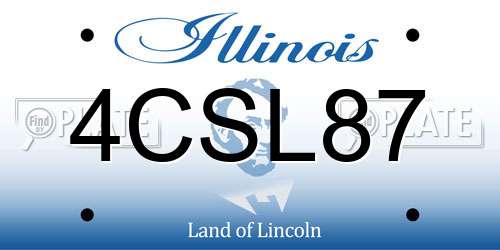 4CSL87 Illinois License Plate