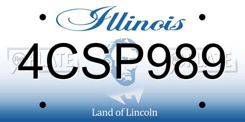 4CSP989 Illinois License Plate
