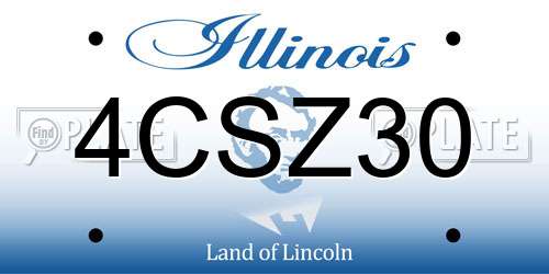 4CSZ30 Illinois License Plate