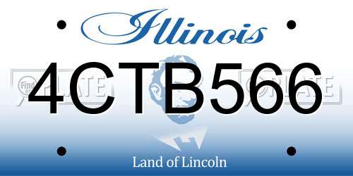 4CTB566 Illinois License Plate