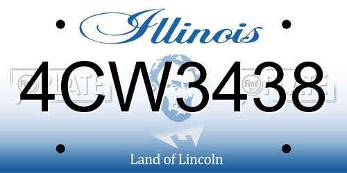 4CW3438 Illinois License Plate