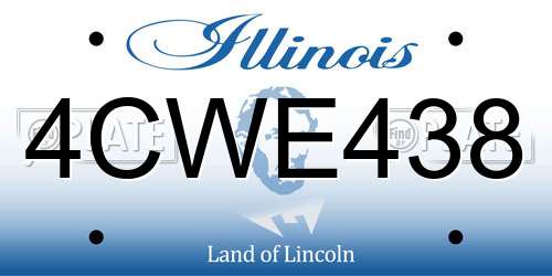 4CWE438 Illinois License Plate