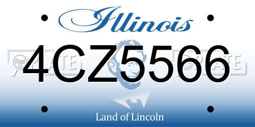 4CZ5566 Illinois License Plate