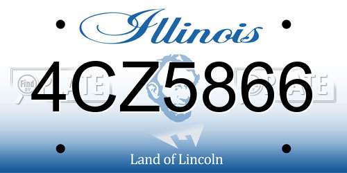 4CZ5866 Illinois License Plate