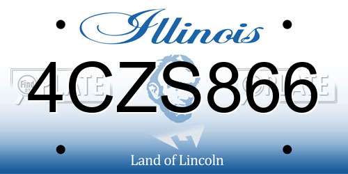 4CZS866 Illinois License Plate