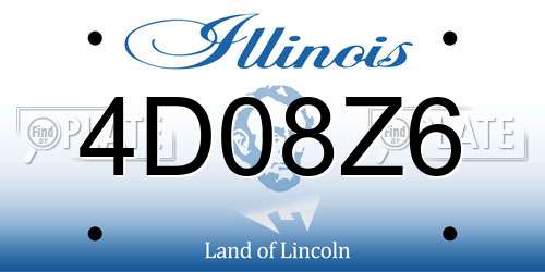 4D08Z6 Illinois License Plate