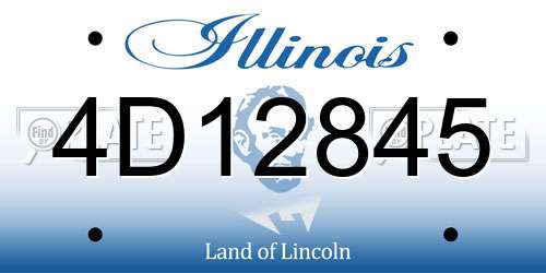 4D12845 Illinois License Plate