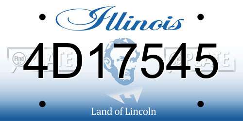 4D17545 Illinois License Plate