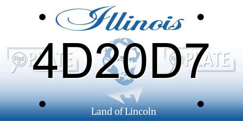 4D20D7 Illinois License Plate