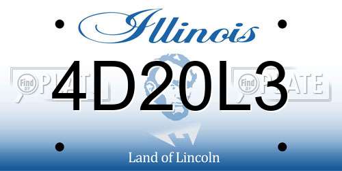 4D20L3 Illinois License Plate