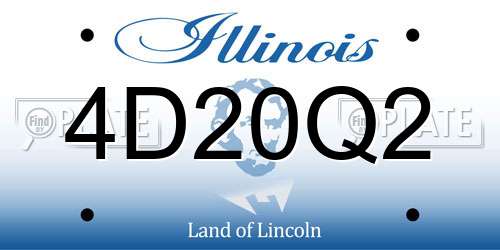 4D20Q2 Illinois License Plate
