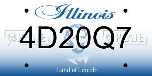 4D20Q7 Illinois License Plate
