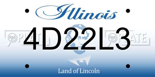 4D22L3 Illinois License Plate