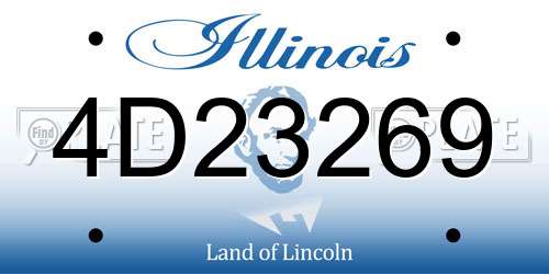 4D23269 Illinois License Plate