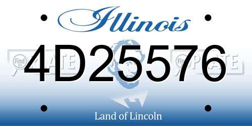 4D25576 Illinois License Plate