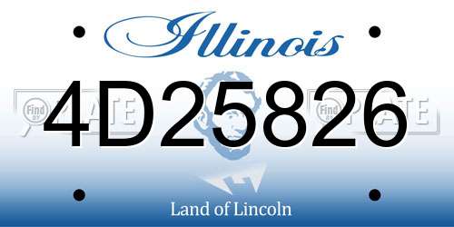 4D25826 Illinois License Plate