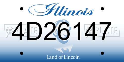 4D26147 Illinois License Plate