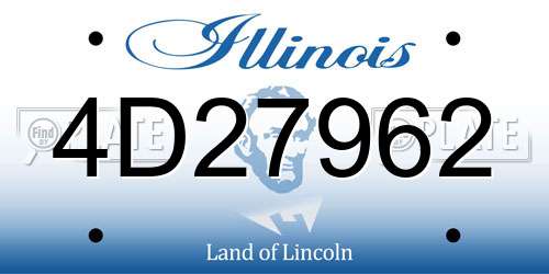 4D27962 Illinois License Plate