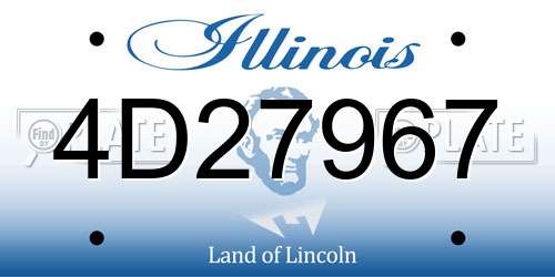 4D27967 Illinois License Plate