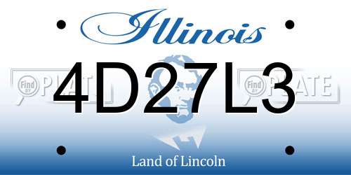 4D27L3 Illinois License Plate
