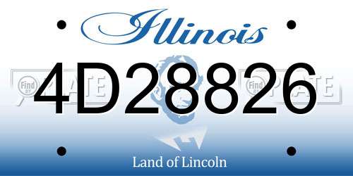 4D28826 Illinois License Plate