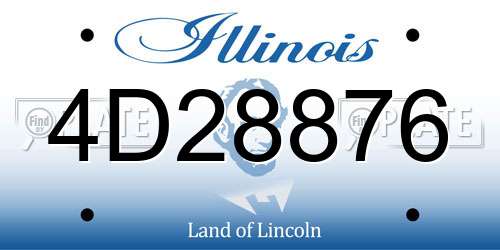 4D28876 Illinois License Plate