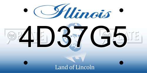 4D37G5 Illinois License Plate