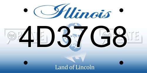4D37G8 Illinois License Plate