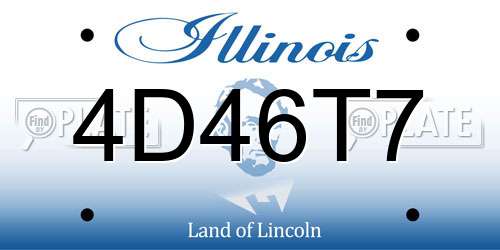4D46T7 Illinois License Plate