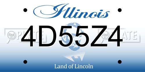 4D55Z4 Illinois License Plate