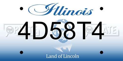 4D58T4 Illinois License Plate