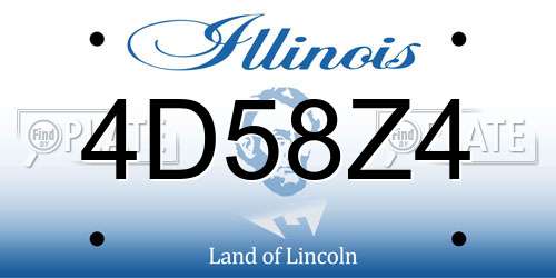 4D58Z4 Illinois License Plate