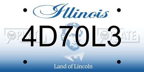 4D70L3 Illinois License Plate