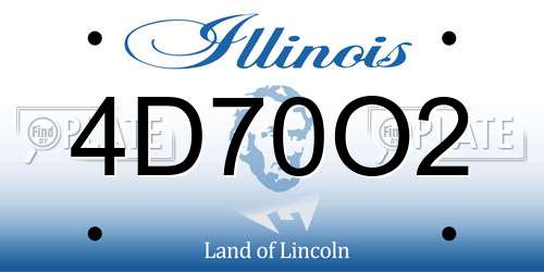 4D70O2 Illinois License Plate