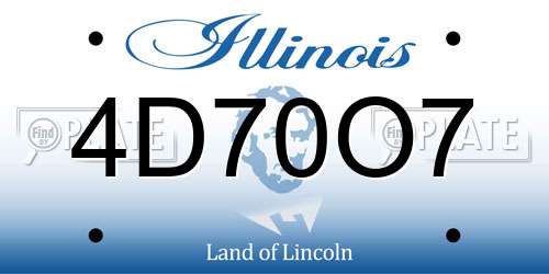 4D70O7 Illinois License Plate