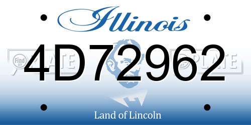 4D72962 Illinois License Plate