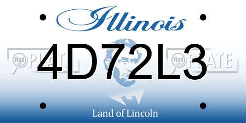 4D72L3 Illinois License Plate