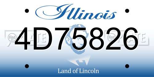 4D75826 Illinois License Plate